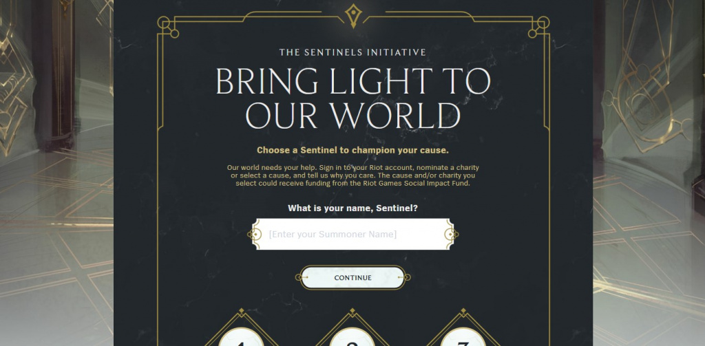 Riot Games Sentinels Initiative website