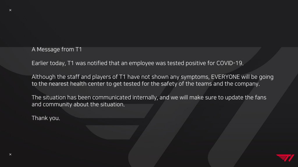 T1 esports staff players covid-19 testing worlds 2021 league of legends