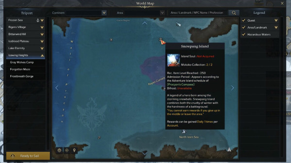 lost ark guide snowpang island adventure island map location world map procyons compass