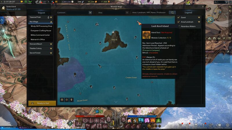 Location of Lush Reed Island is just north of Anikka