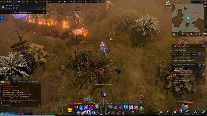 The PvP quest on Lush Reed Island