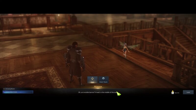 Speak to Minerva on Wisom Isle
