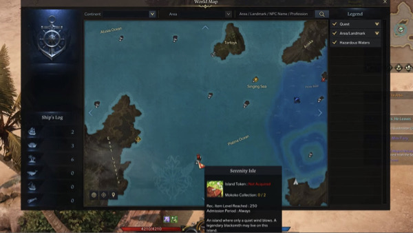 lost ark serenity isle token island map location sailing travel