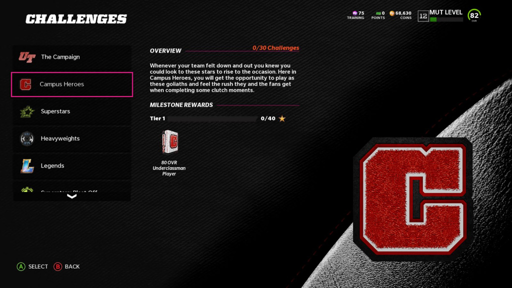 Madden 22 Campus Heroes Challenges