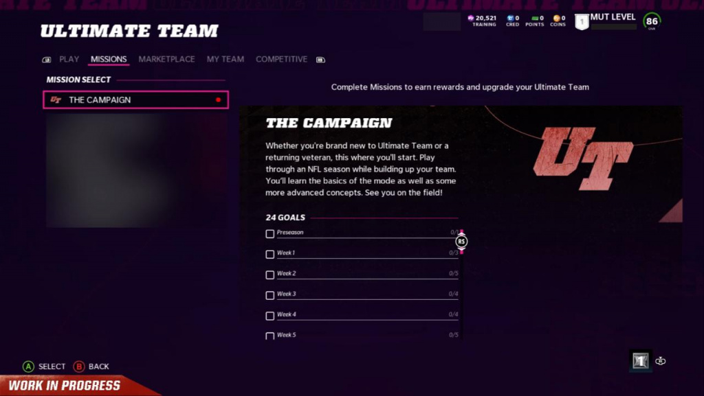 Madden 22 Madden Ultimate Team The Campaign Main Screen