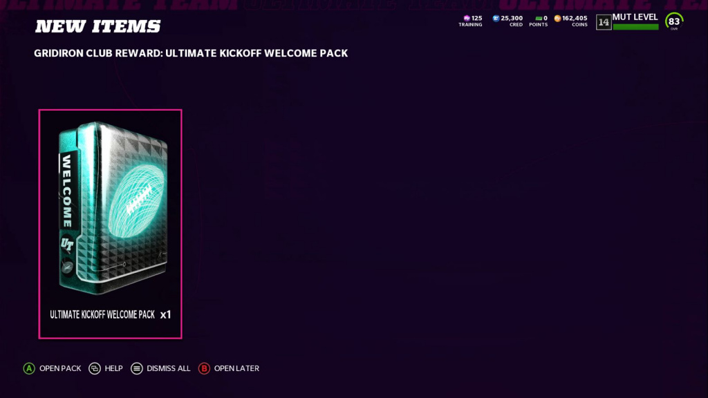 Madden 22 Ultimate Kickoff Welcome Pack