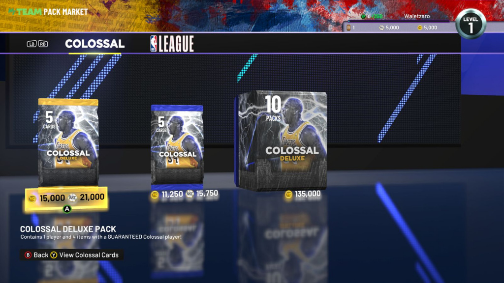 NBA 2K22 MyTeam Colossal Pack Market