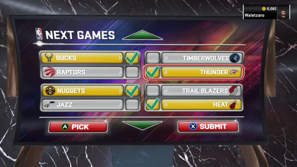 NBA 2K22 Daily Pick'Em Select Games