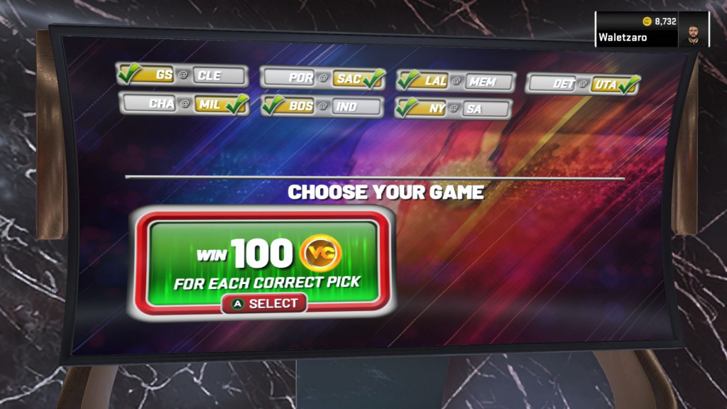 NBA 2K22 Daily Pick'Em Select Games 01/09