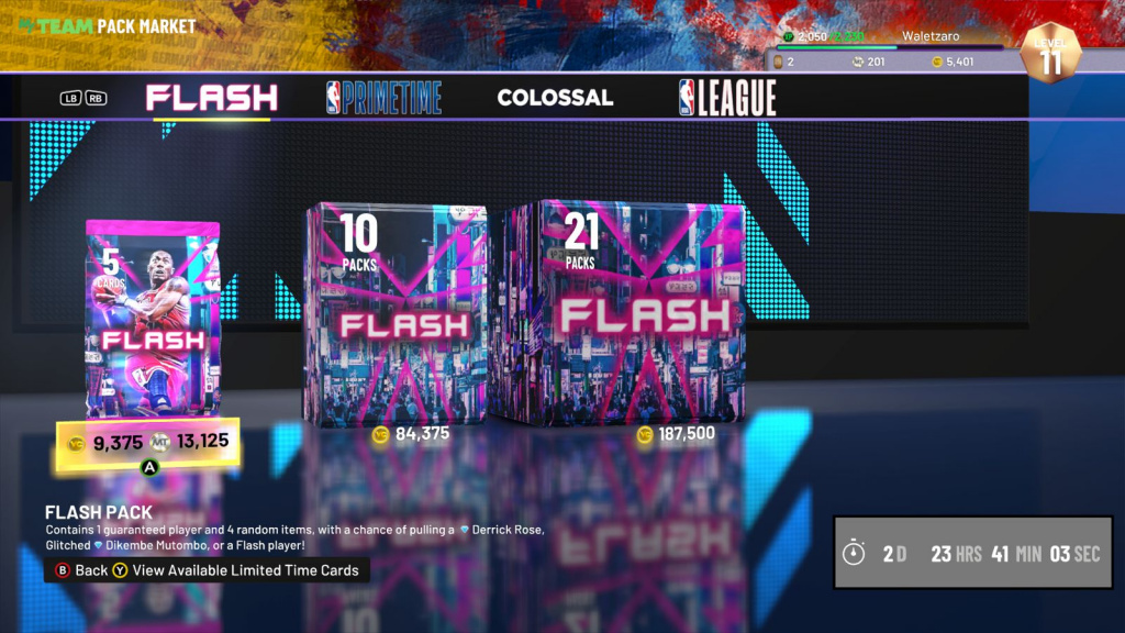 NBA 2K22 Flash Pack Market