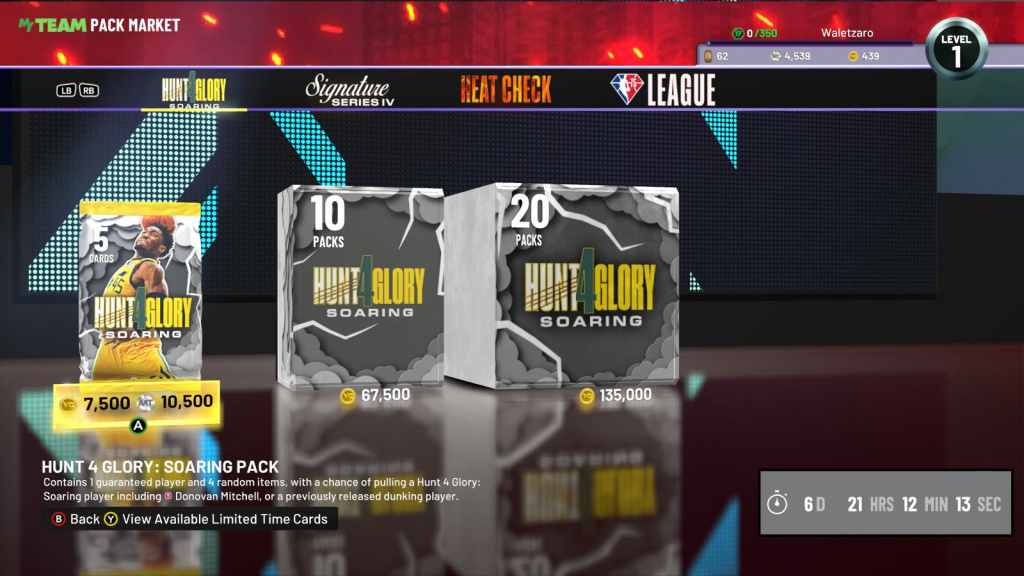 NBA 2K22 Hunt 4 Glory Soaring Pack Market