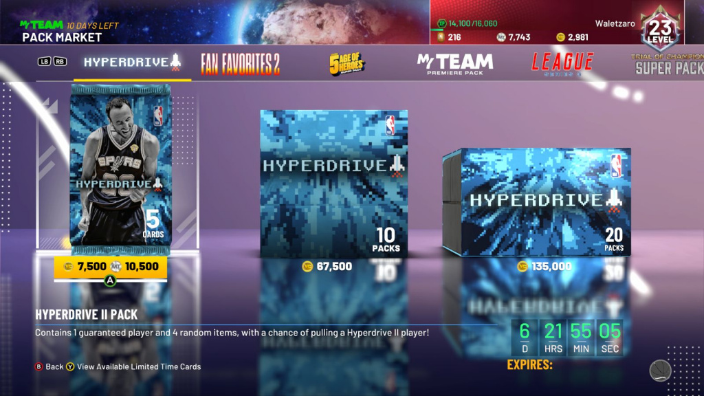 NBA 2K21 Hyperdrive II Pack Market