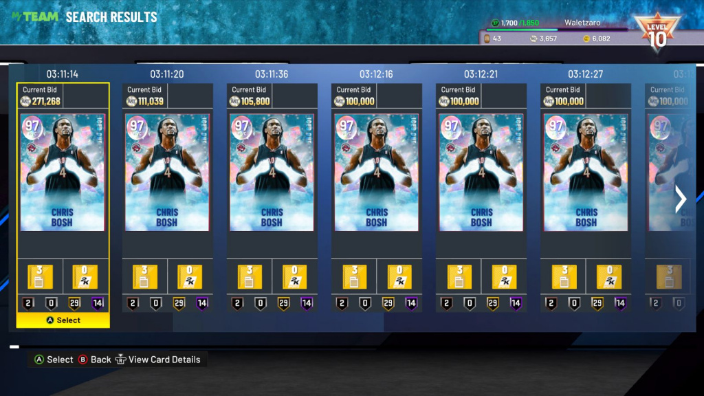 NBA 2K22 Iced Out Pack Auction Chris Bosh