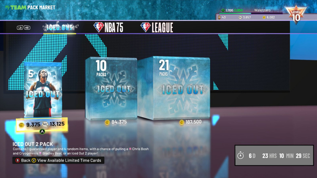 NBA 2K22 Iced Out Pack Market 