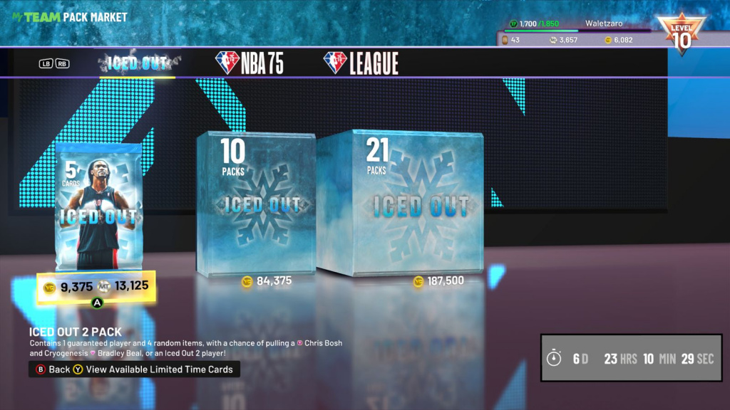 NBA 2K22 Iced Out Pack Market