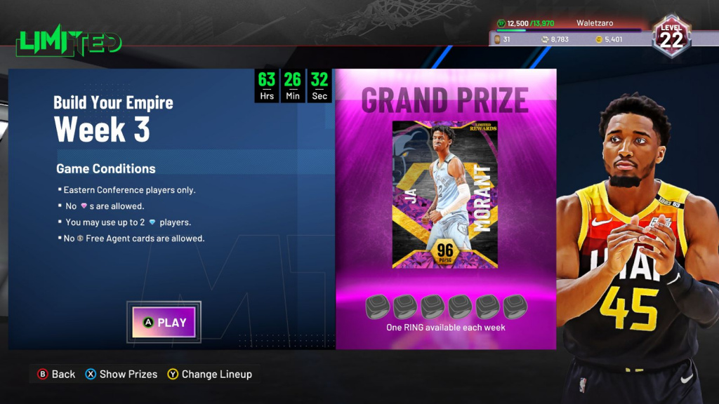 NBA 2K22 Limited Game Conditions Week 3