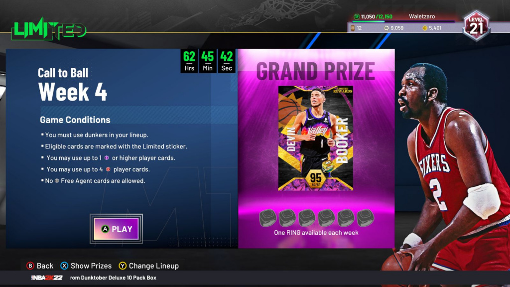 NBA 2K22 Limited Game Conditions Week 4