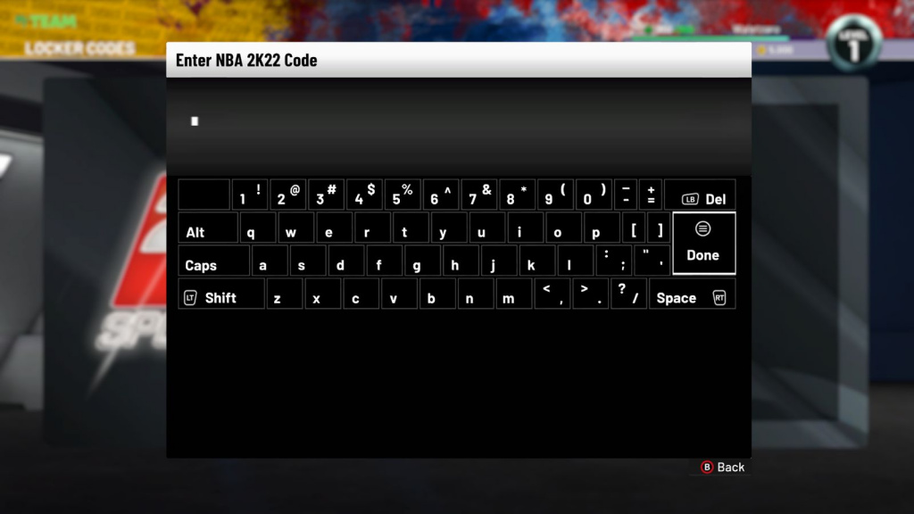 NBA 2K22 MyTeam Locker Codes Screen