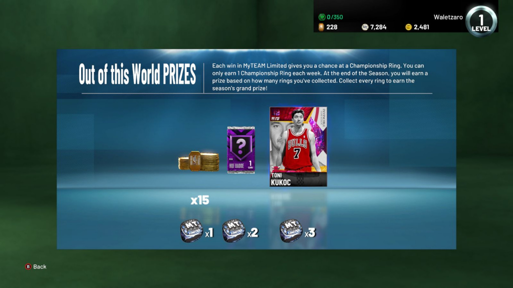 MyTeam Limted Event Season 9 Week 1