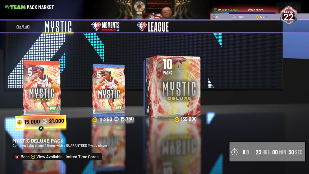 NBA 2K22 Mystic Pack Market