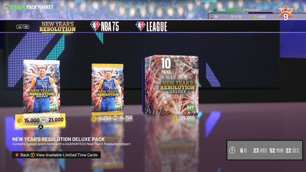 NBA 2K22 New Year’s Resolutions Pack Market 