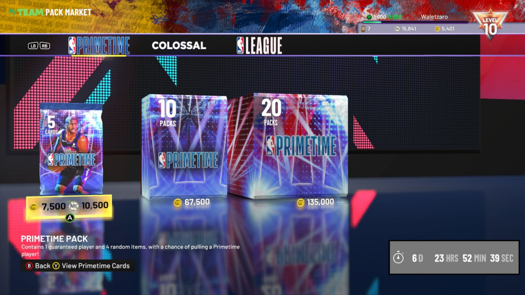 NBA 2K22 MyTeam Primetime Marketplace