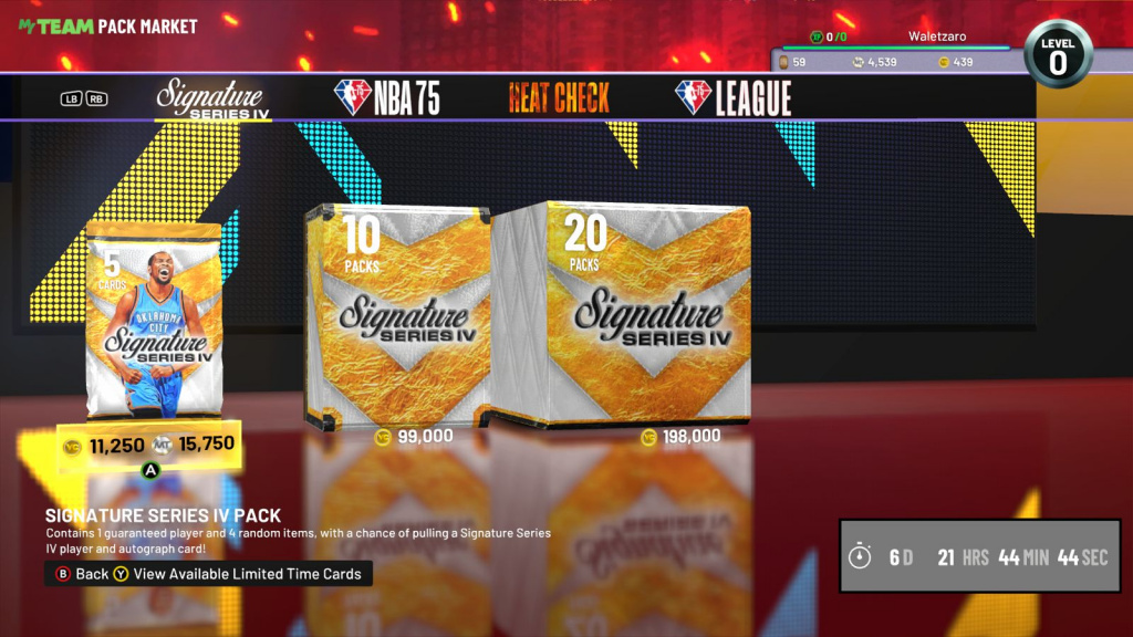 NBA 2K22 Signature Series IV Pack Market