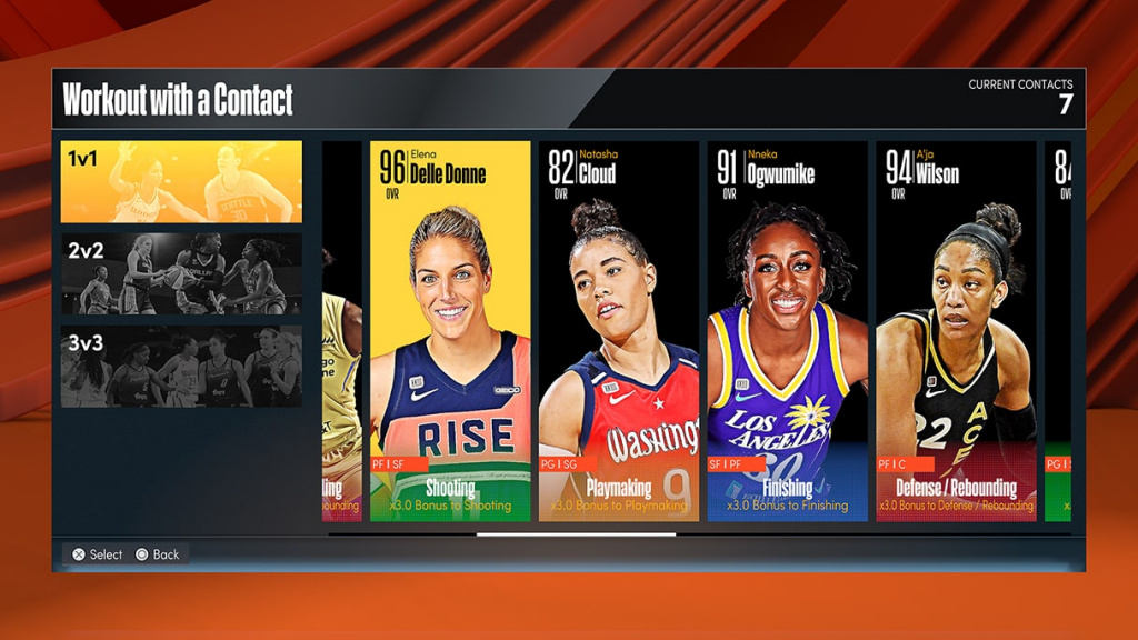 NBA 2K22 The W scrimmages contact list