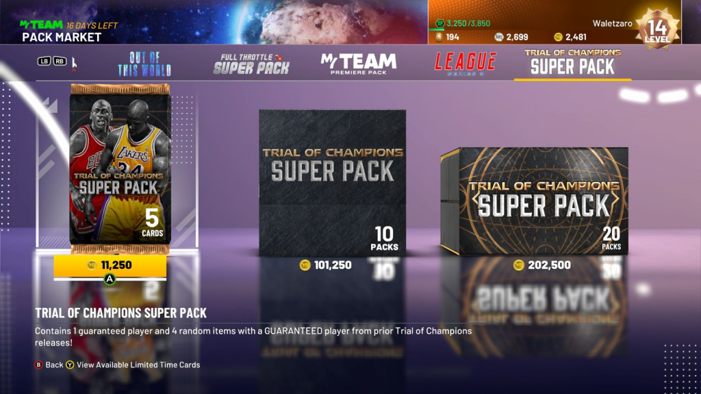 Trial of The Champions Super Pack NBA 2K21 
