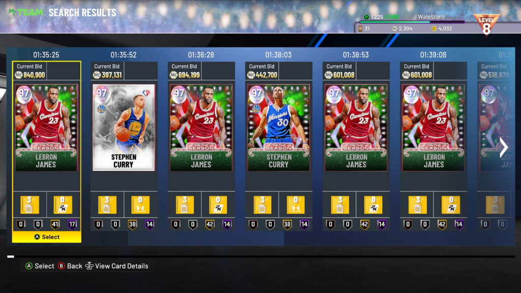 NBA 2K22 ‘Tis the Season Auction Listings
