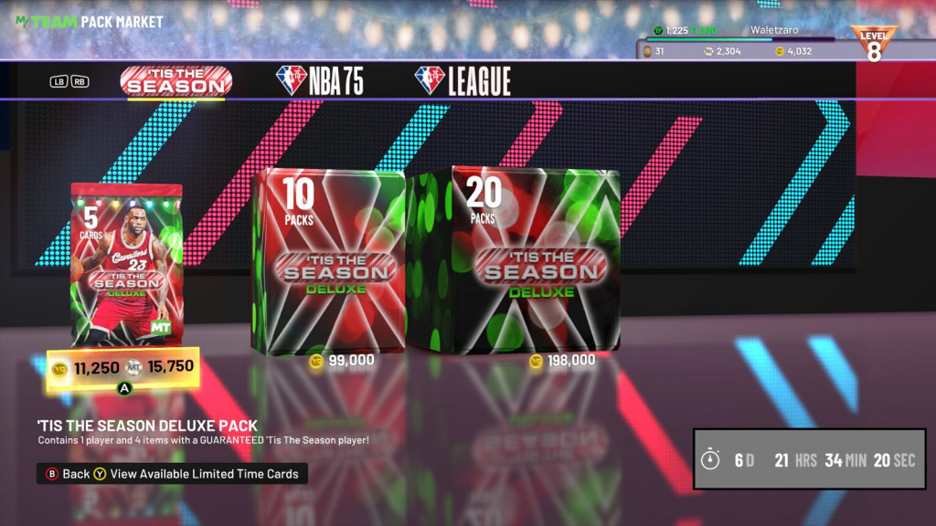 NBA 2K22 ‘Tis the Season Pack Market