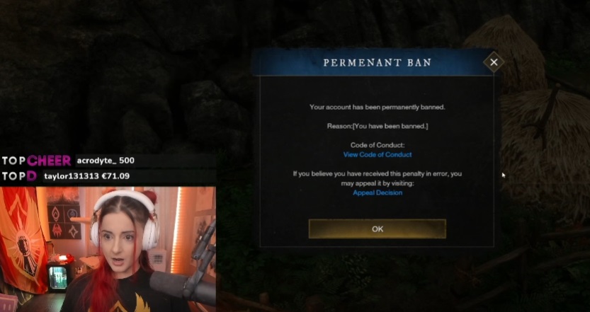 AnnieFuchsia twitch new world ban cow milking asmongold permanent banned amazon