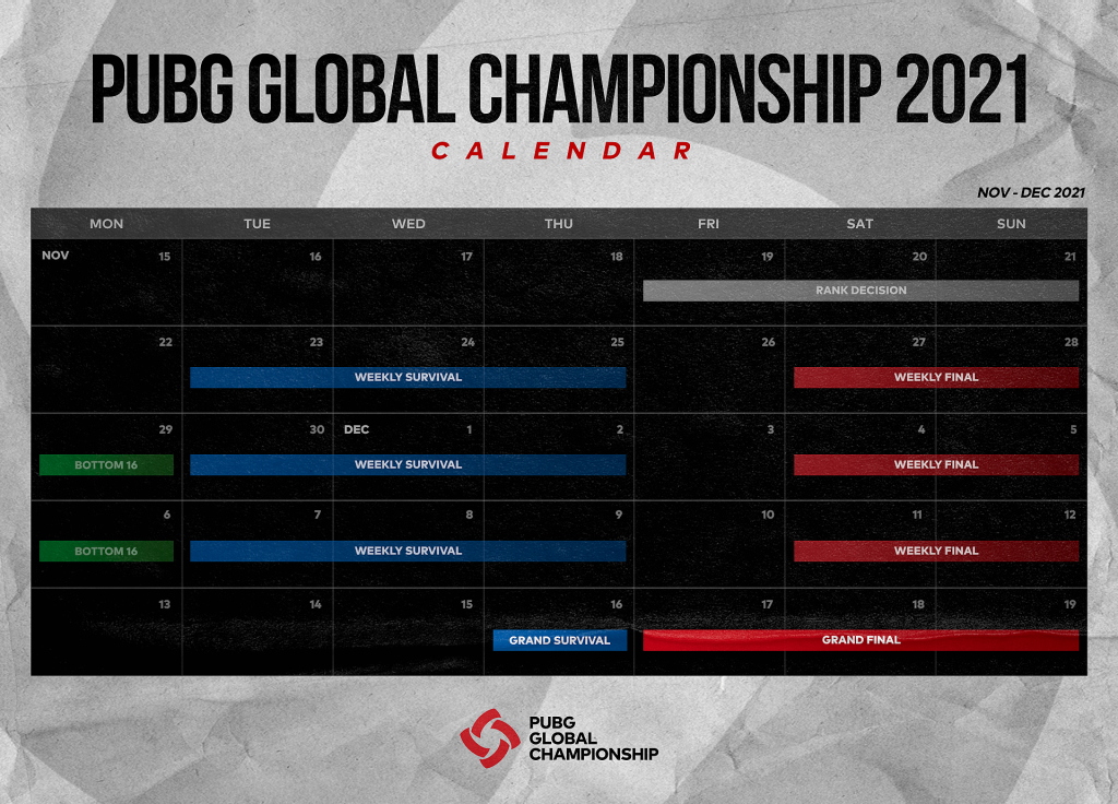 PUBG Global Championship 2021 full schedule