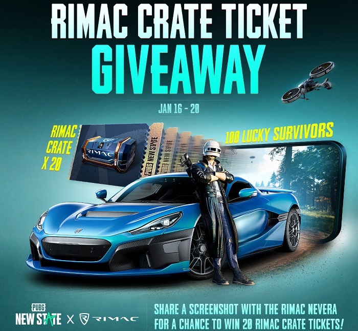 PUBG New State Rimac Nevera crate tickets how to get free win competition