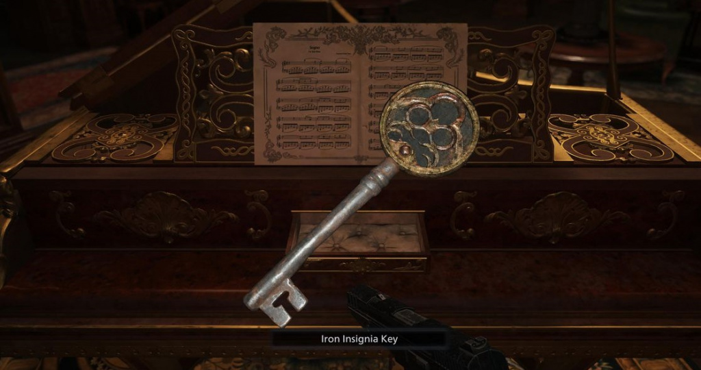 resident evil village piano puzzle how to complete solution get Iron Insignia Key