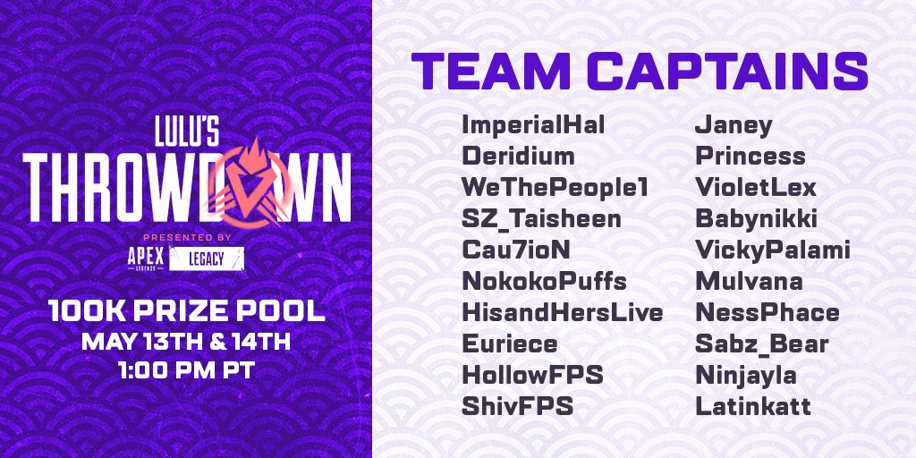 NRG Lulu’s Throwdown Apex Legends How to watch, participants and more