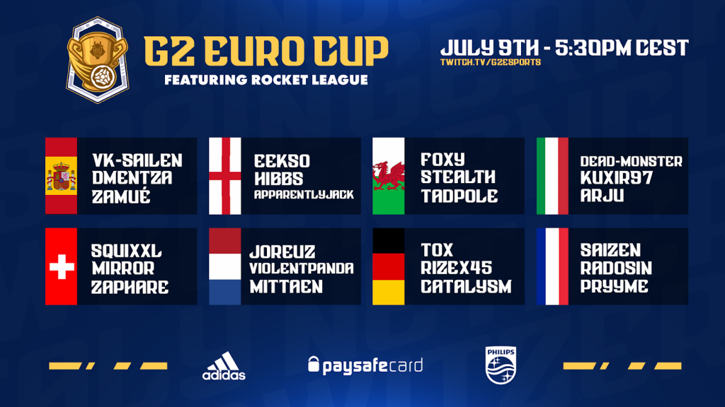 rocket league, g2 esports, invitational, cup, euro, eu, european, teams, money, prize pool, format, stream, schedule