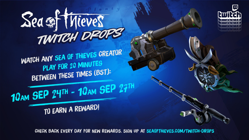 Sea Of Thieves Twitch Drop How To Get Free Obsidian Figurehead Cannons And Fishing Rod Ginx Esports Tv