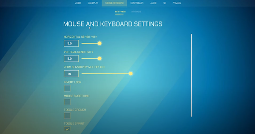 Splitgate mouse and keyboard