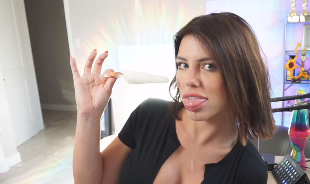 Adriana Chechik sucking licking popsicle Twitch