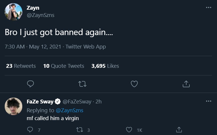 why was zayn banned on Twitch new ban 