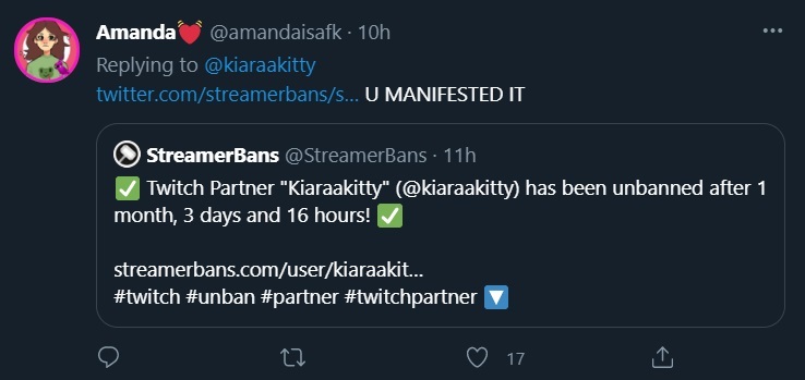 Twitch ban kiaraakitty Why was