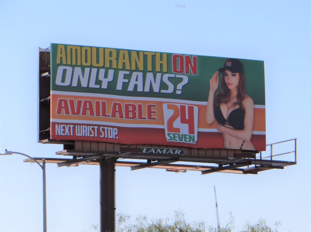 Amouranth has multiple billboard adverts scattered around Los Angeles