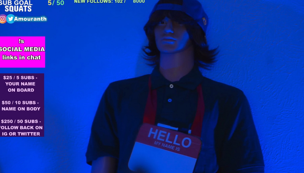 Amouranth's new dummy boyfriend