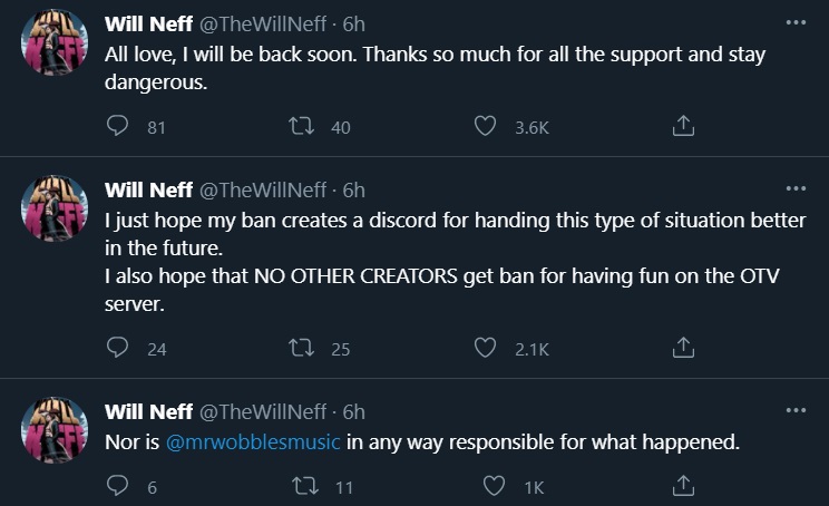 Why was WillNeff banned Twitch partner mr wobbles