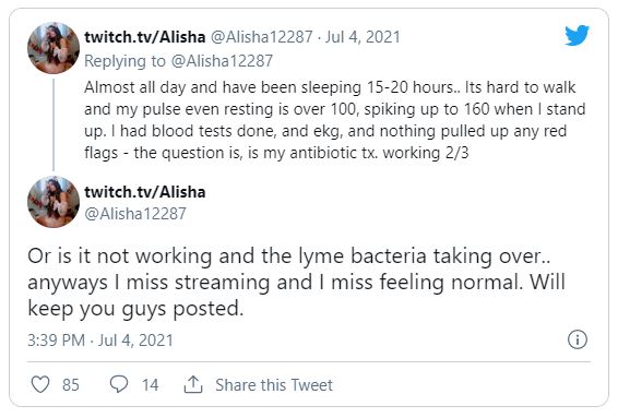 alisha12287 alisha twitch streamer lyme disease