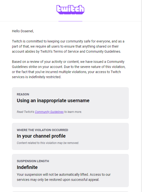 twitch perman doaenel inappropriate name