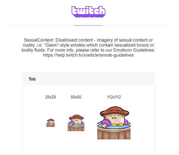 Twitch removed emote of mushroom in hot tub for being too sexual