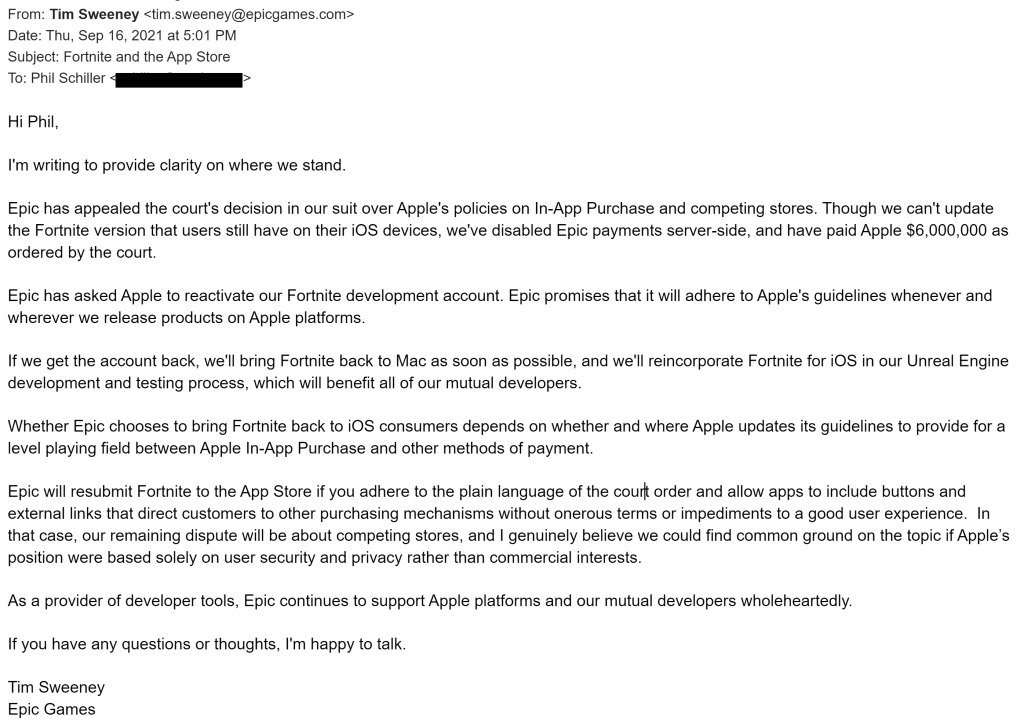 tim sweeney epic games ceo to apple fortnite lawsuit