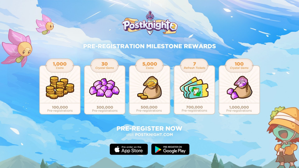 postknight 2 player pre-registration rewards